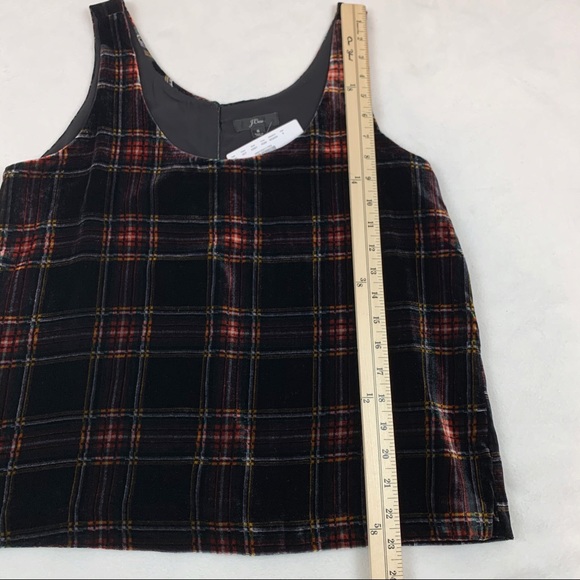 J Crew Stewart Tartan Holiday Plaid Velvet Tank - Picture 4 of 12